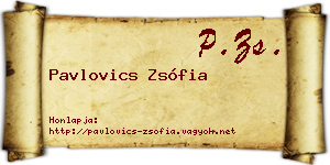 Pavlovics Zsófia névjegykártya